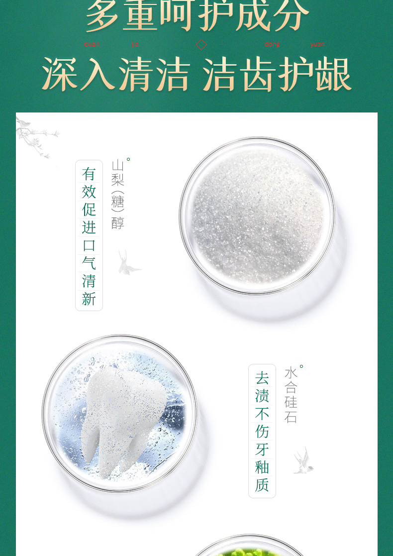 草珊瑚小苏打HP抗门螺物华天宝国风牙膏